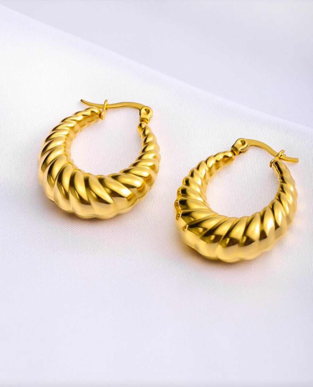 Croissant gold hoops