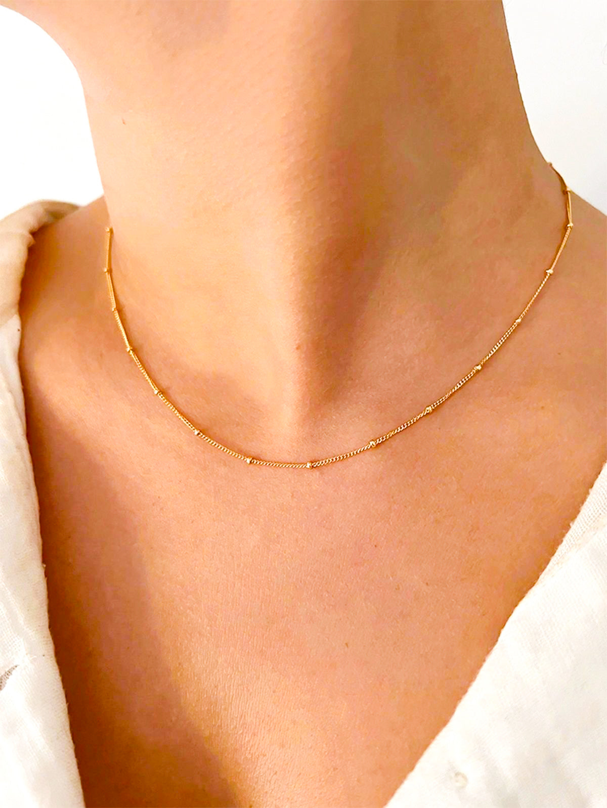 Fine gold beaded necklace