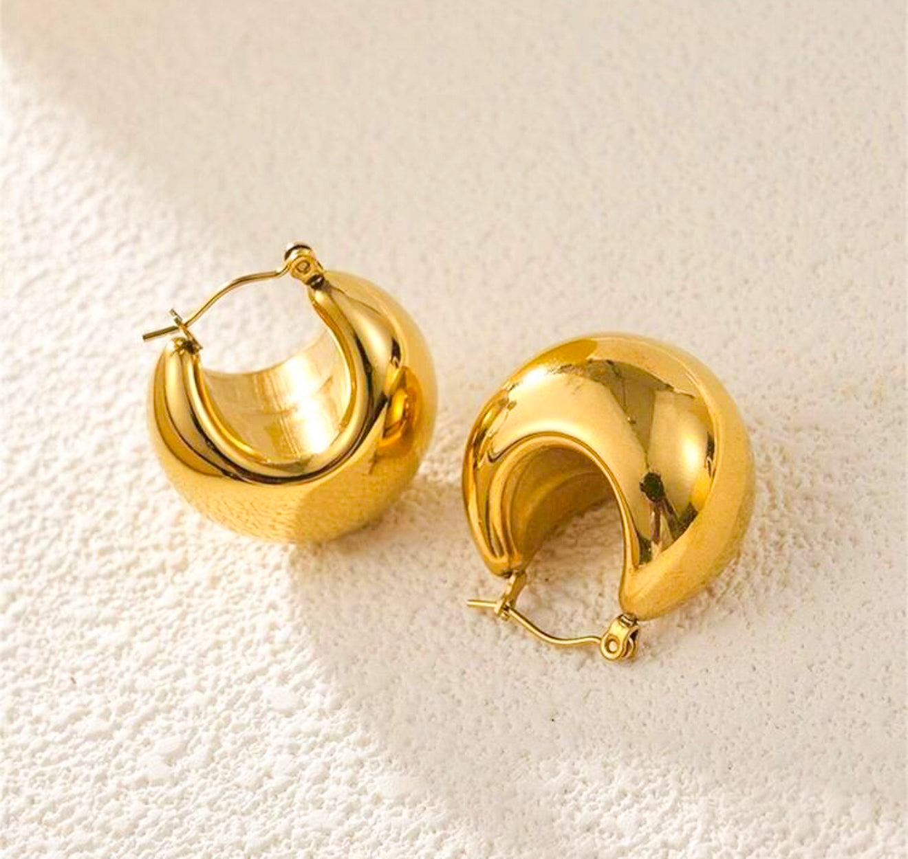 Gold chunky ball hoops
