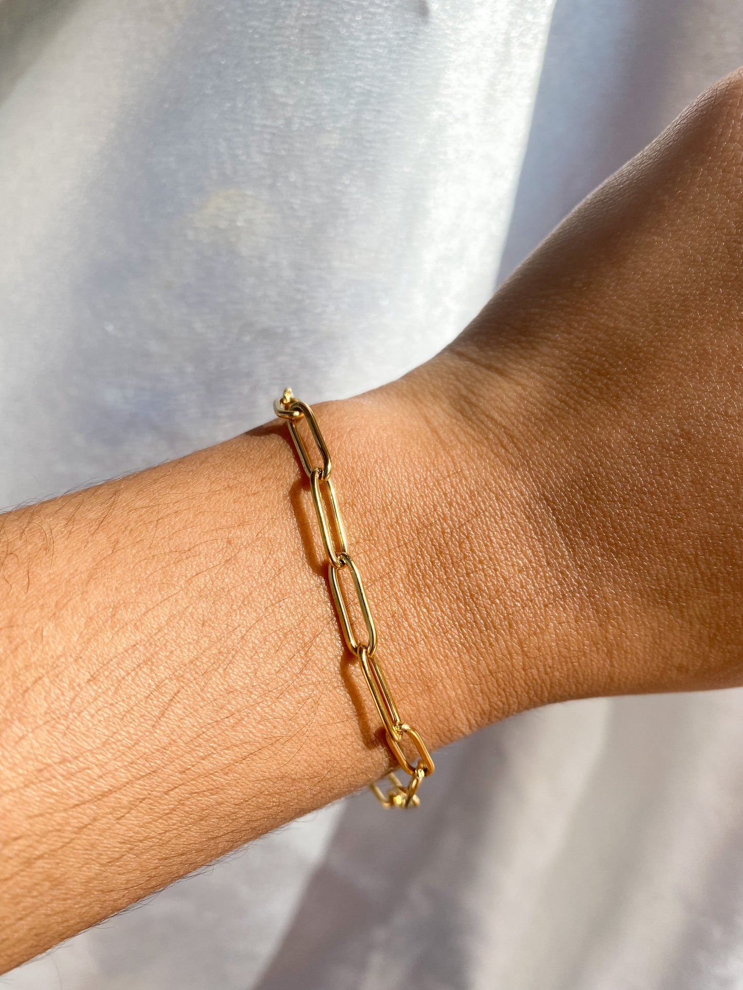 Gold link chain bracelet