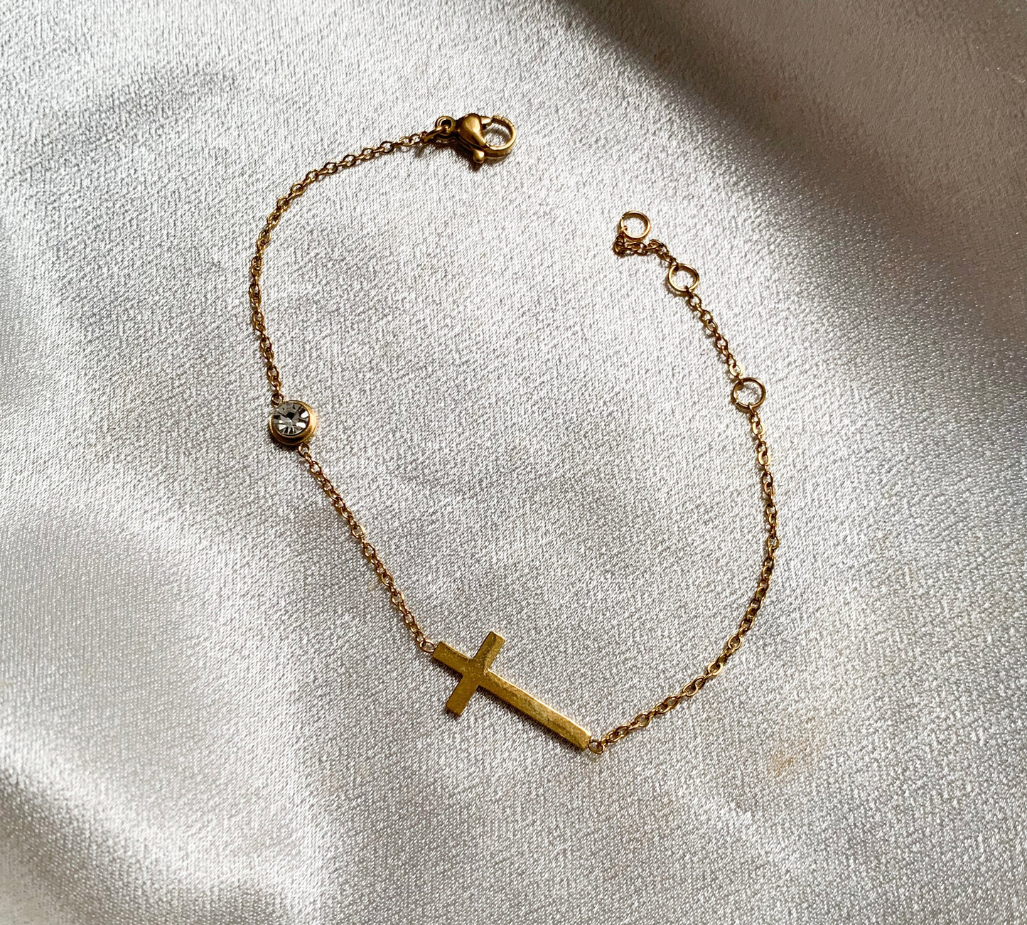 Cross + Stone bracelet