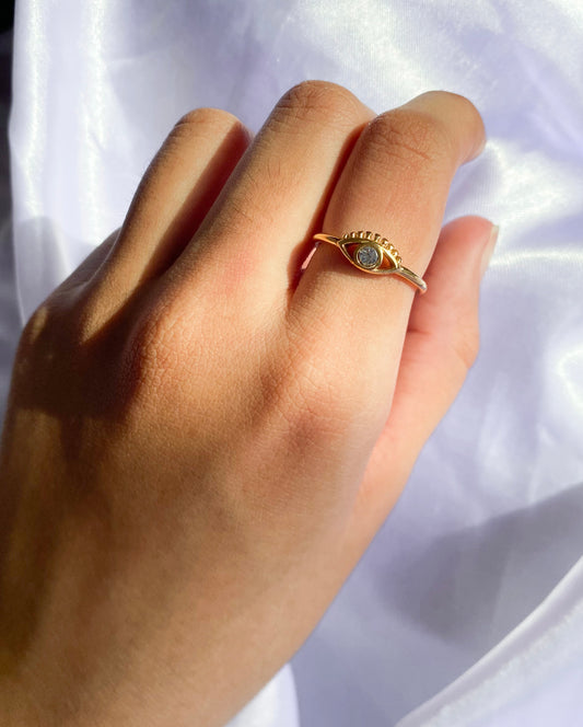 Eye zircon ring