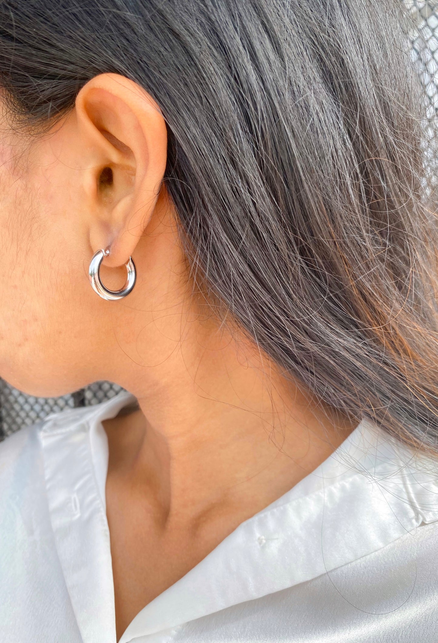 Armani silver hoops