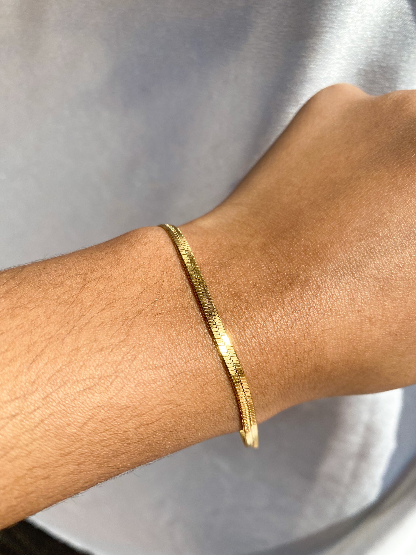 Snake chain gold bracelet