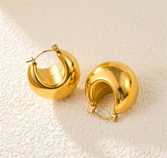 Gold chunky ball hoops