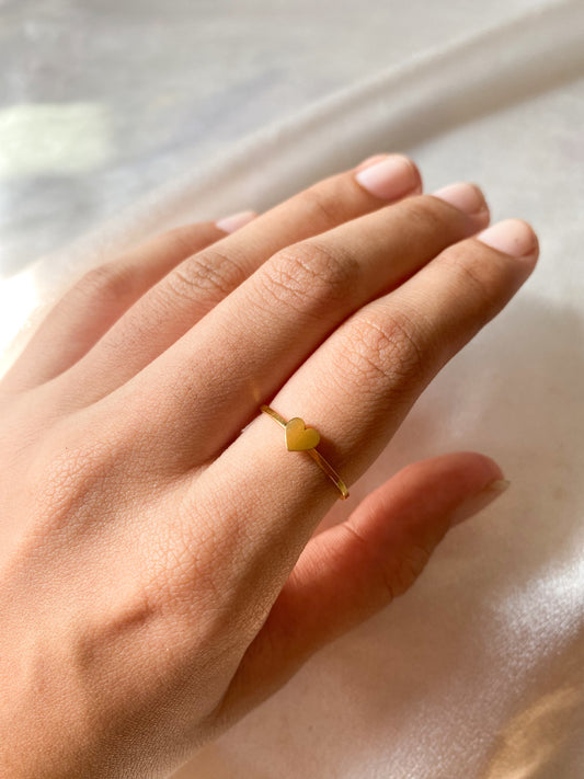 Heart gold ring