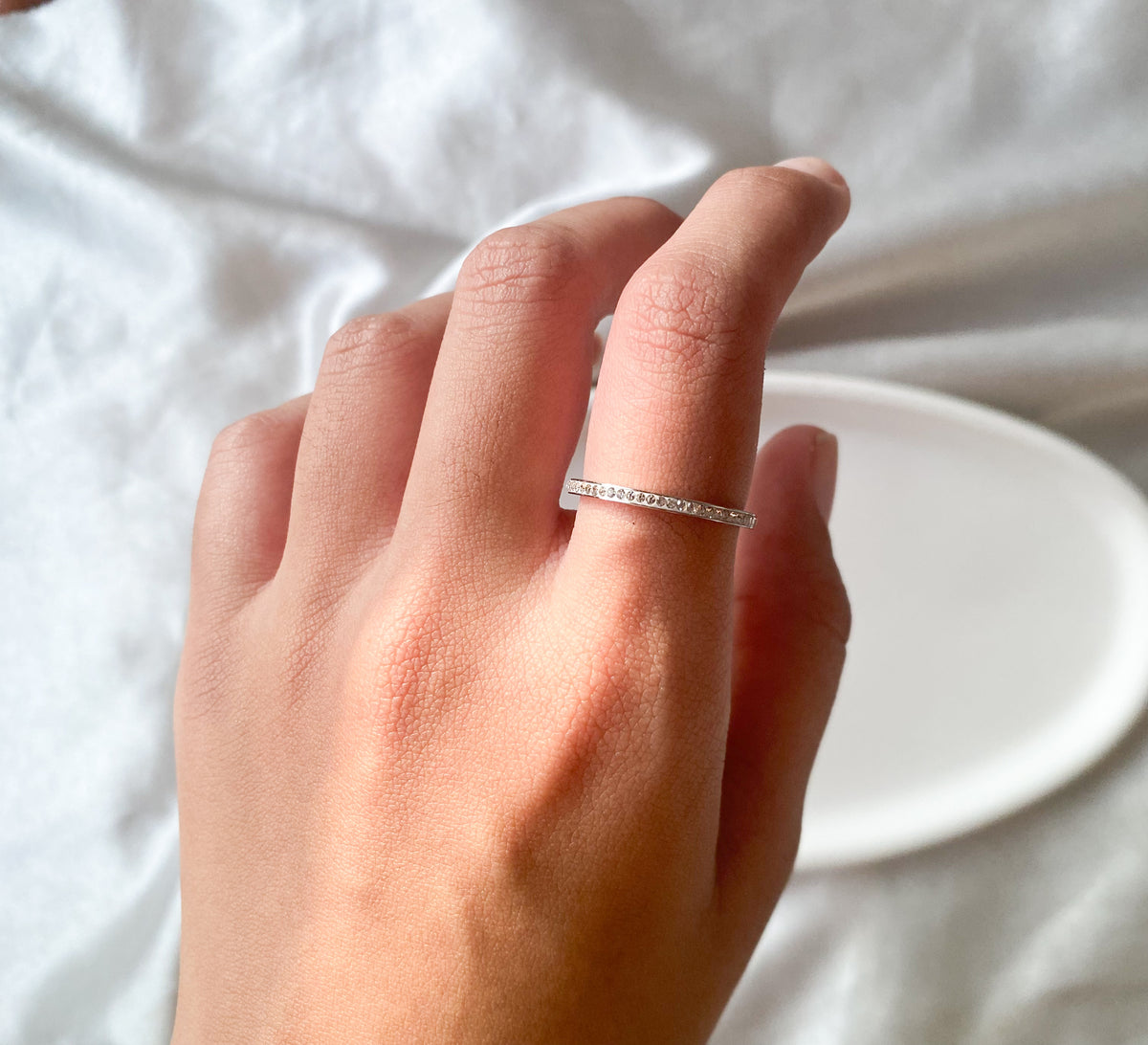 Silver studded ring