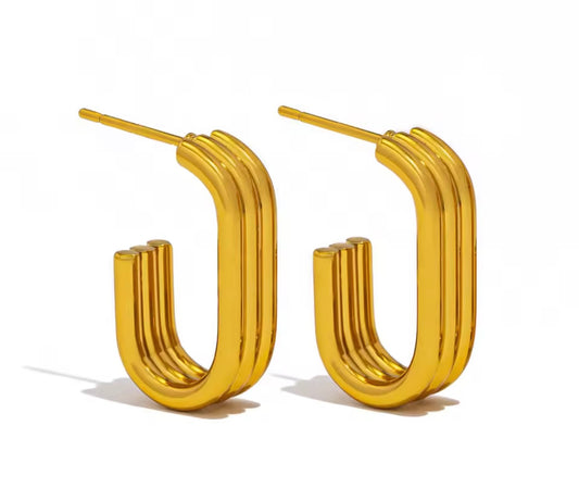 Triple rectangle hollow hoops