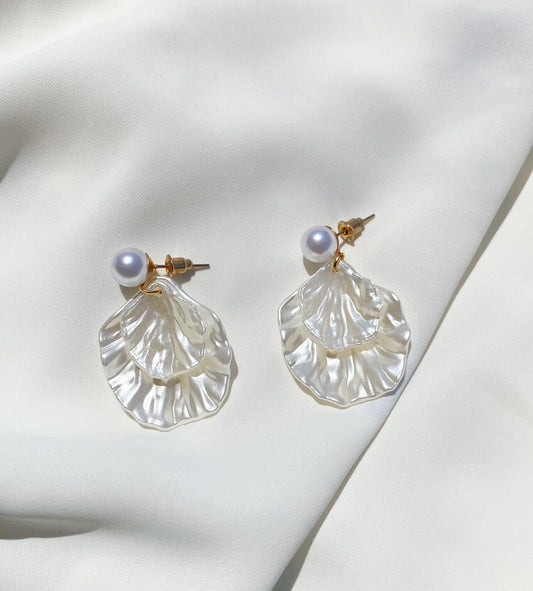 White drop earrings