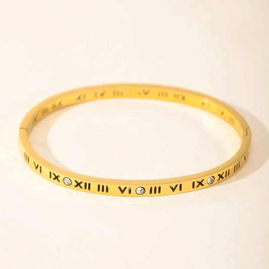 Roman number zircon bangle
