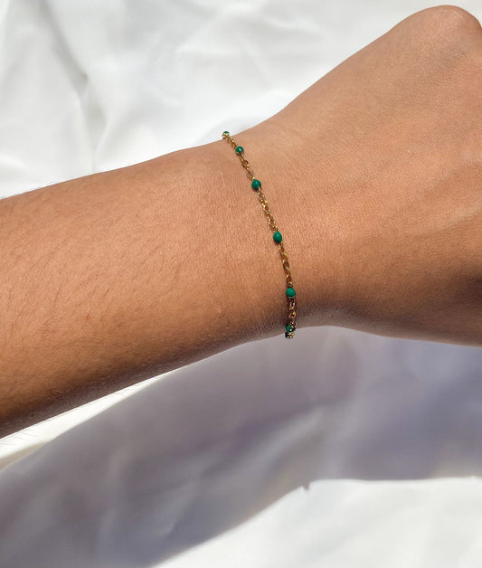 Green beaded bracelet