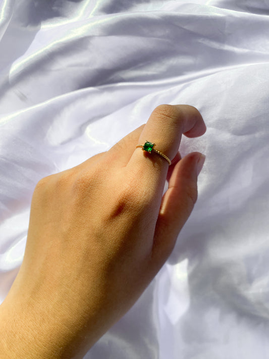 Green zircon adjustable ring