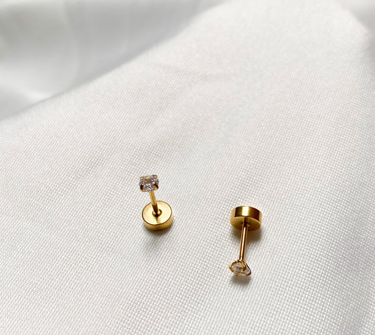 Gold plated stud earrings